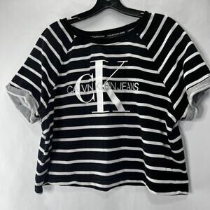 Calvin Klein Jeans Stripped  Sweat Shirt Plus Size XXL